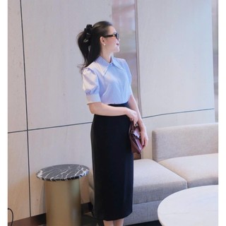 Áo sơ mi nữ ngắn tay, áo sơ mi 2 cổ, áo sơ mi công sở đi làm, mã SM02