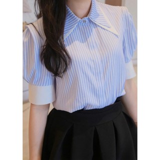 Áo sơ mi nữ ngắn tay, áo sơ mi 2 cổ, áo sơ mi công sở đi làm, mã SM02