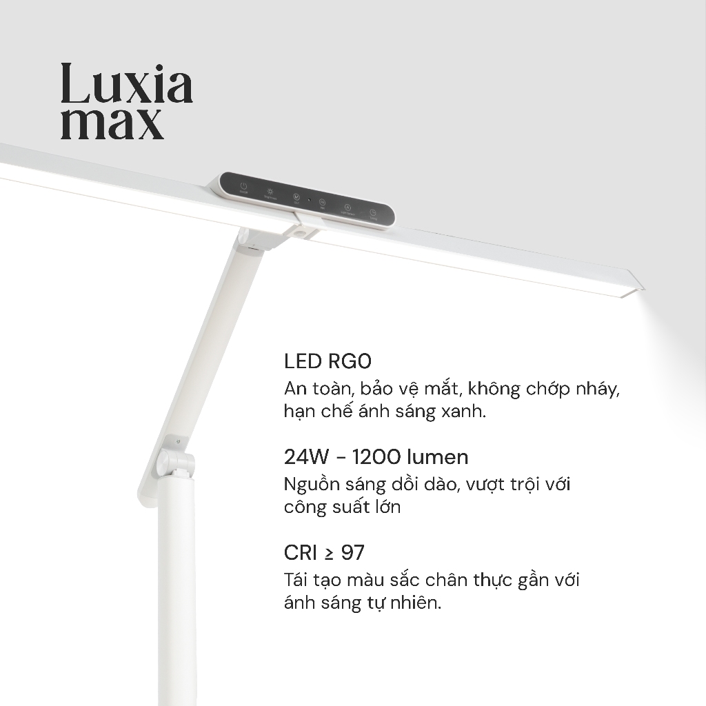 Đèn bàn làm việc bảo vệ mắt Velix Luxia Max ver 2 | Điều khiển từ xa 24W 1200 Lumen CRI >97 (Tặng đèn Motion Lite) | BigBuy360 - bigbuy360.vn