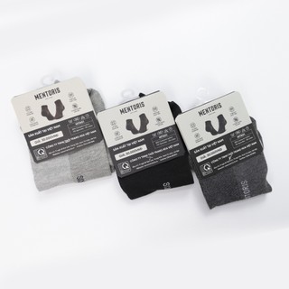 COMBO 3 Đôi Tất Cổ Ngắn MENTORIS Vải Cotton Khử Mùi, Kháng Khuẩn, Chống Thối Chân CB3MTN01