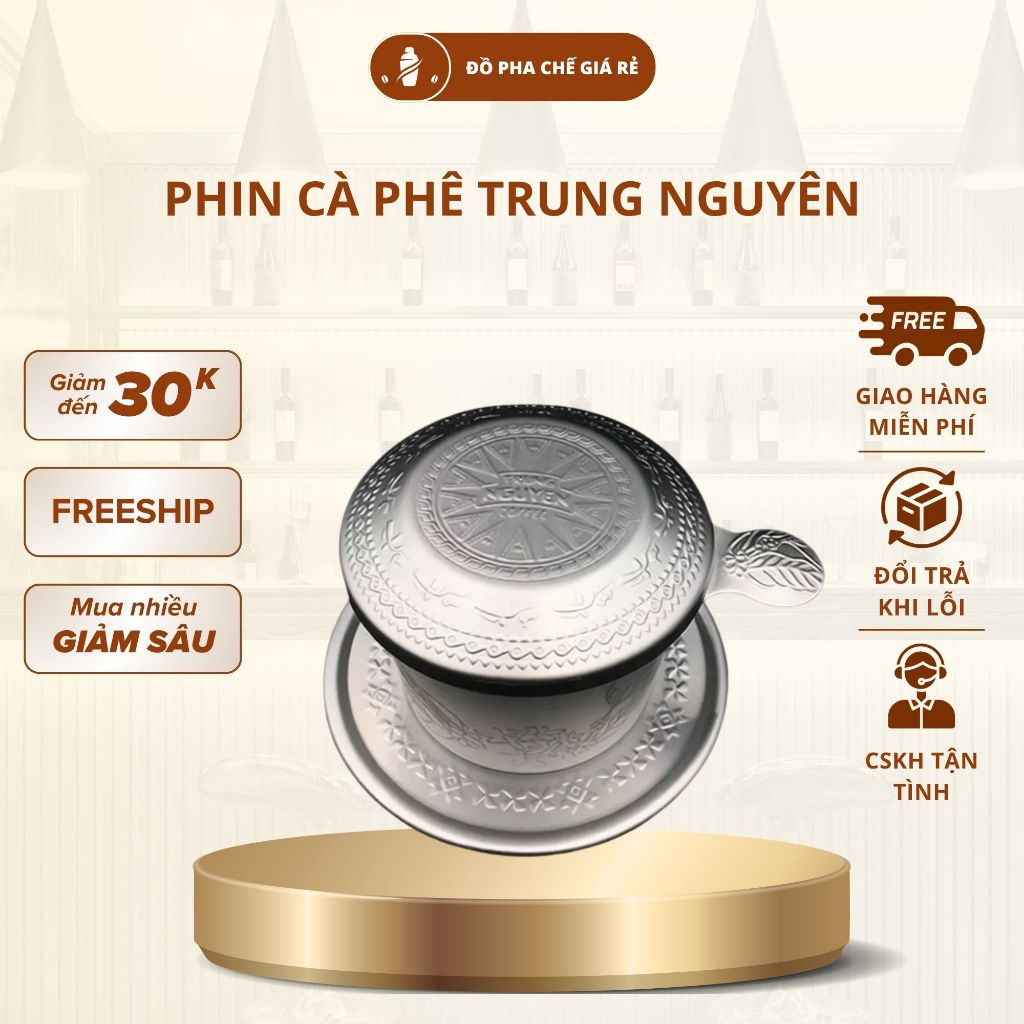 Phin Nhôm Pha Cà Phê 170ml Hoa Văn Trống Đồng Lọc Chuẩn Nhỏ Gọn Tiện Dụng
