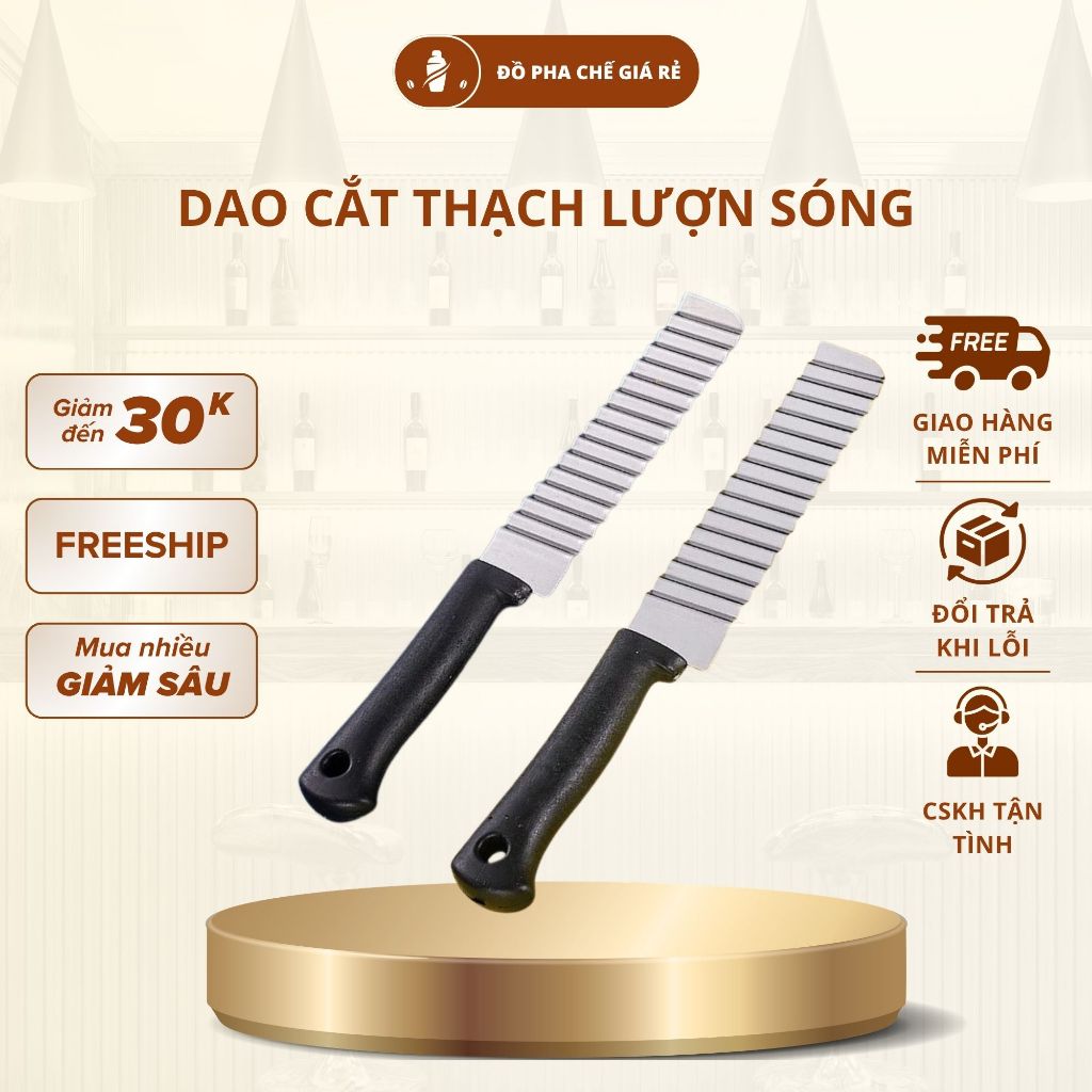 Dao Cắt Thạch Lượn Sóng Inox Dao Cắt Rau Củ Tạo Hình Sóng Trang Trí Món Ăn