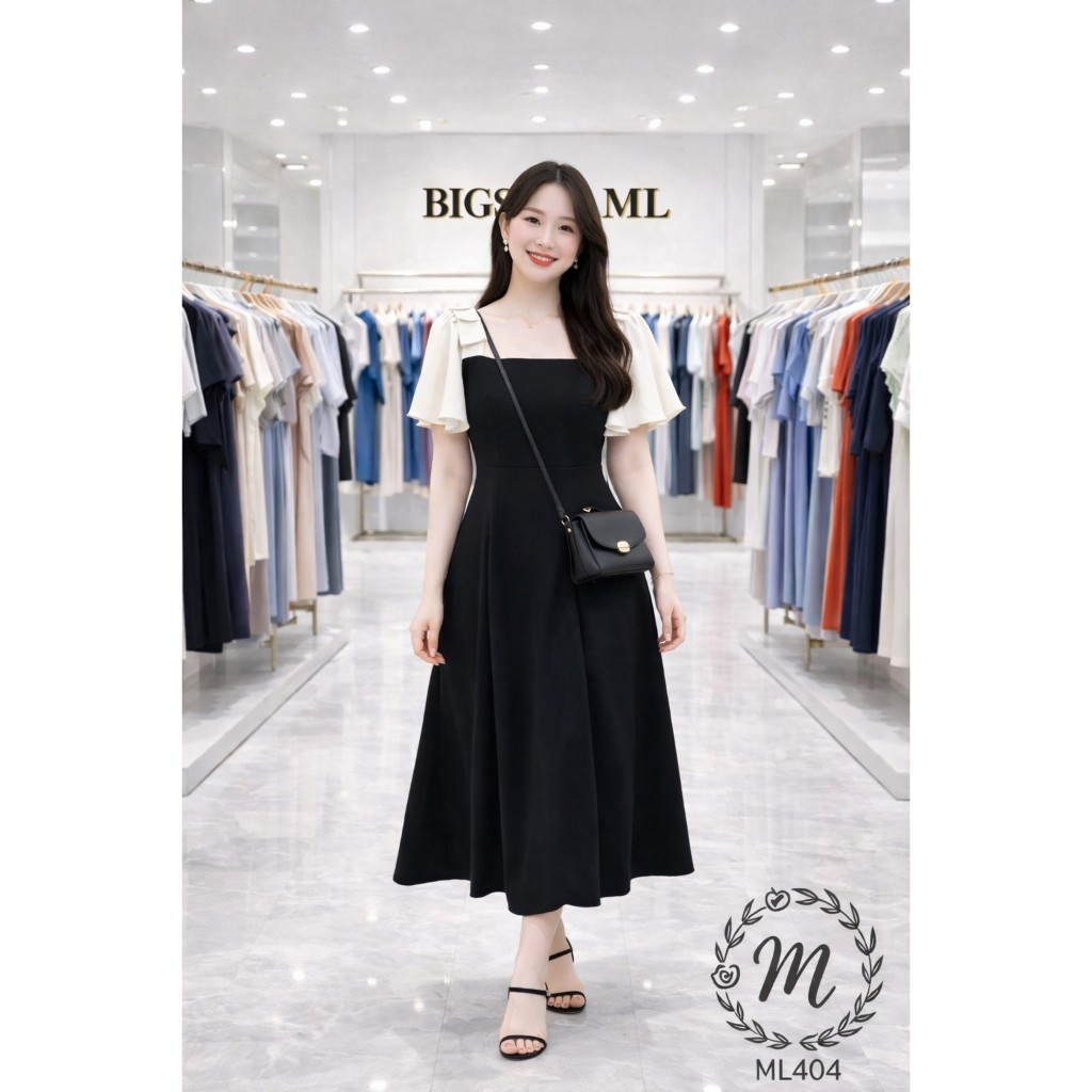 🌸 ĐẦM BIGSIZE ML404 THUN POLY 2 DA CAO CẤP THANH LỊCH CHE DÁNG CHO NÀNG 55-90KG 🌸