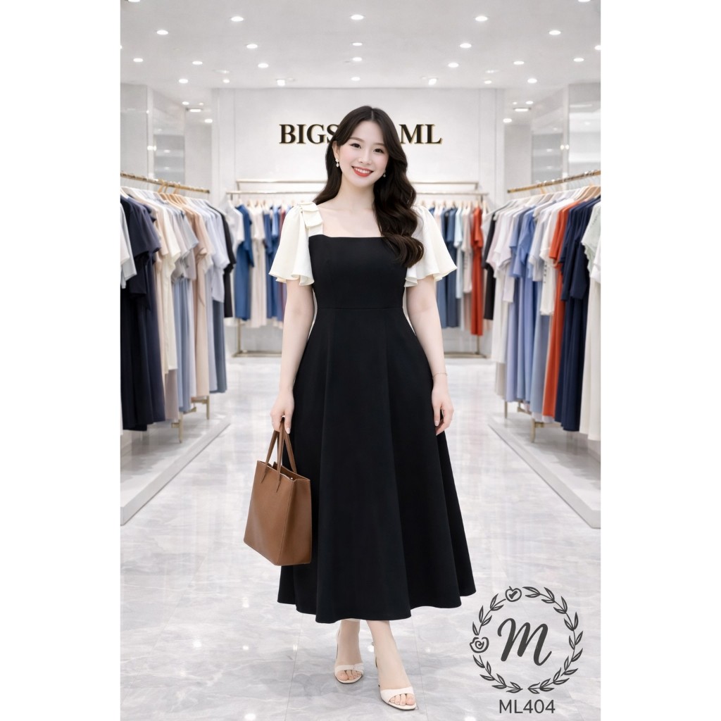 🌸 ĐẦM BIGSIZE ML404 THUN POLY 2 DA CAO CẤP THANH LỊCH CHE DÁNG CHO NÀNG 55-90KG 🌸