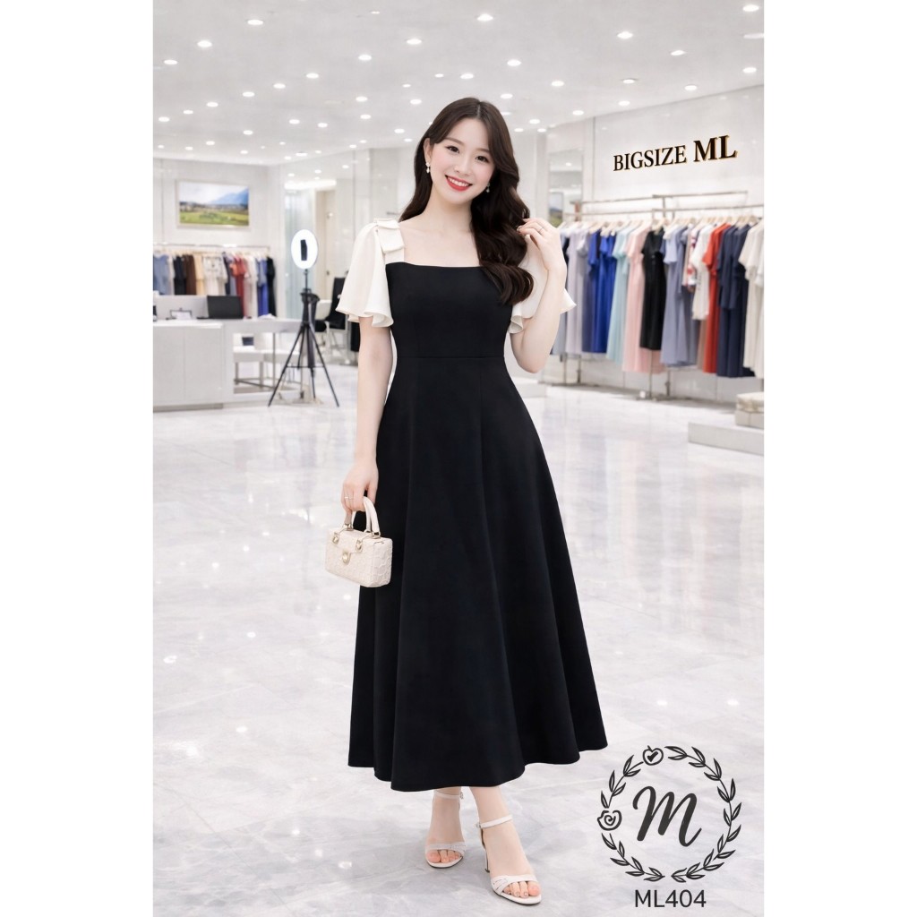 🌸 ĐẦM BIGSIZE ML404 THUN POLY 2 DA CAO CẤP THANH LỊCH CHE DÁNG CHO NÀNG 55-90KG 🌸