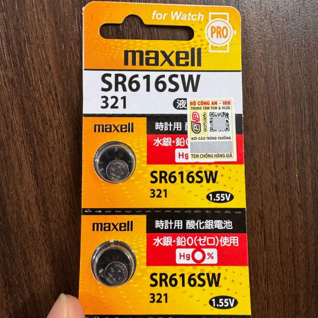 Pin đồng hồ Maxell SR616SW(321) chính hãng Nhật Bản - Silver Oxide1.55V cao cấp (Vỉ 1viên/5viên)