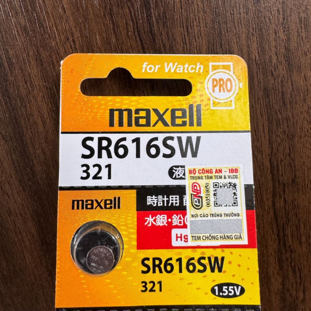 Pin đồng hồ Maxell SR616SW(321) chính hãng Nhật Bản - Silver Oxide1.55V cao cấp (Vỉ 1viên/5viên)