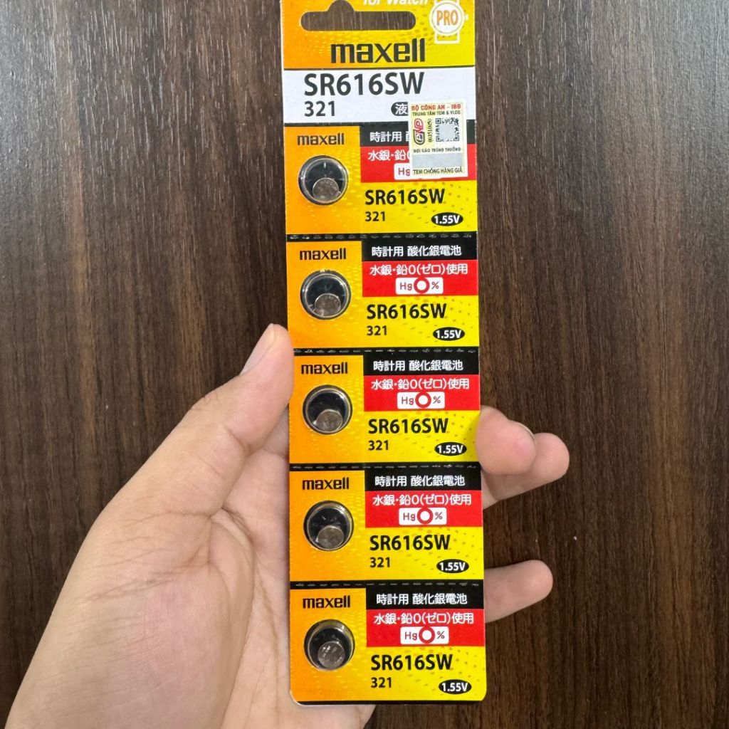 Pin đồng hồ Maxell SR616SW(321) chính hãng Nhật Bản - Silver Oxide1.55V cao cấp (Vỉ 1viên/5viên)