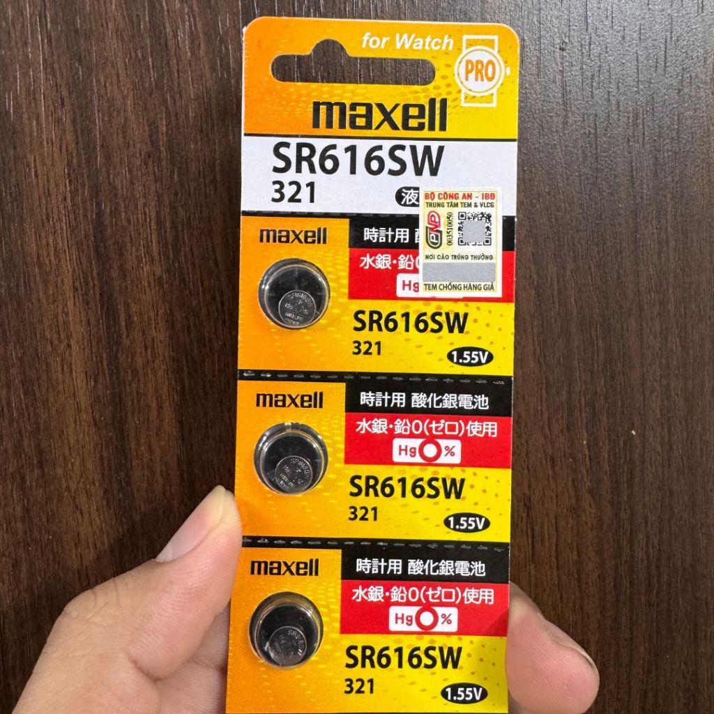 Pin đồng hồ Maxell SR616SW(321) chính hãng Nhật Bản - Silver Oxide1.55V cao cấp (Vỉ 1viên/5viên)