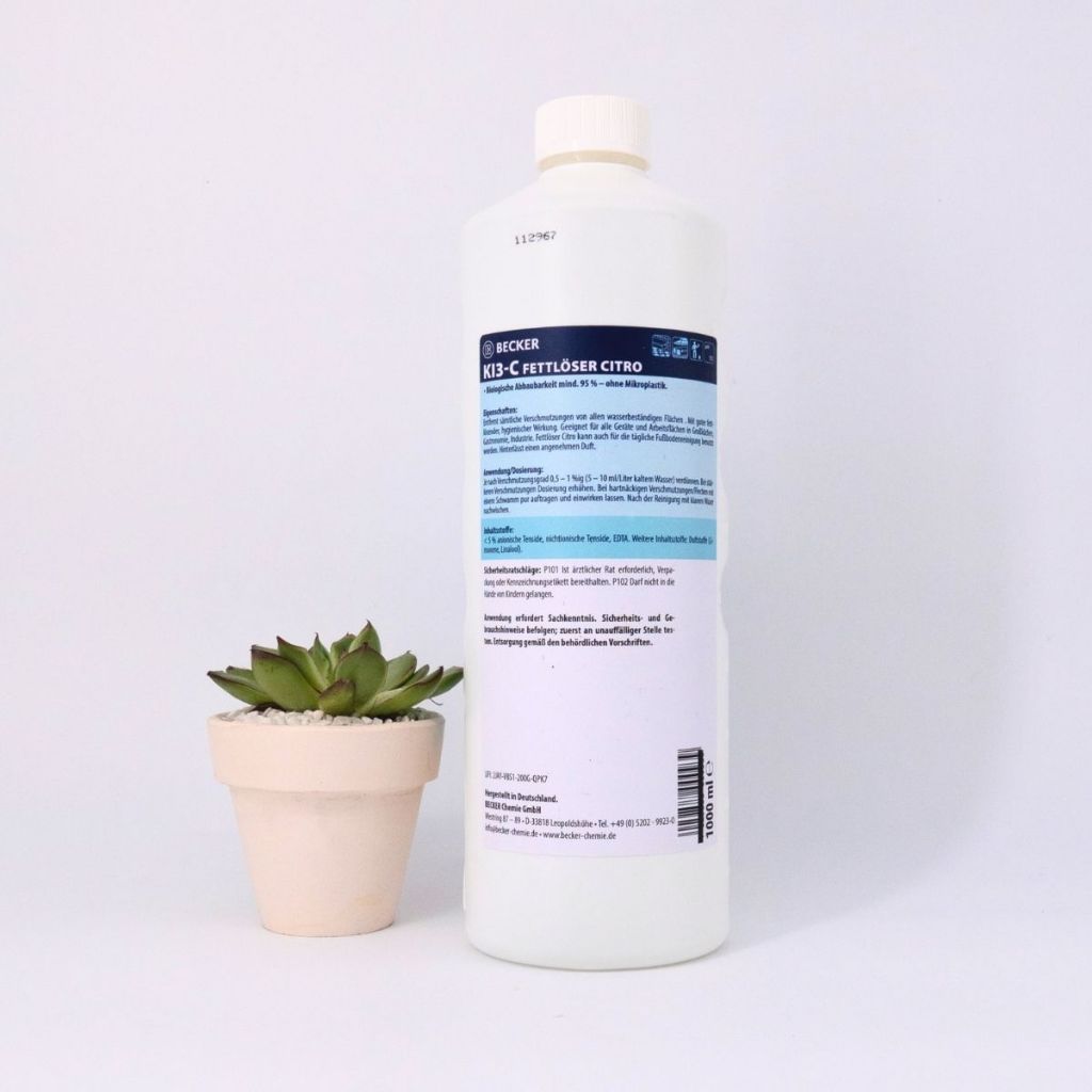 [Nhập khẩu Đức]  Nước tẩy dầu mỡ hương chanh Becker KI3-C - pH 11