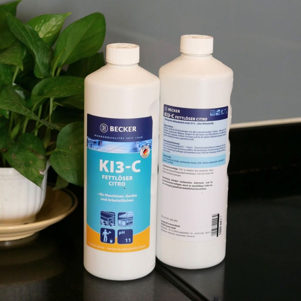 [Nhập khẩu Đức]  Nước tẩy dầu mỡ hương chanh Becker KI3-C - pH 11