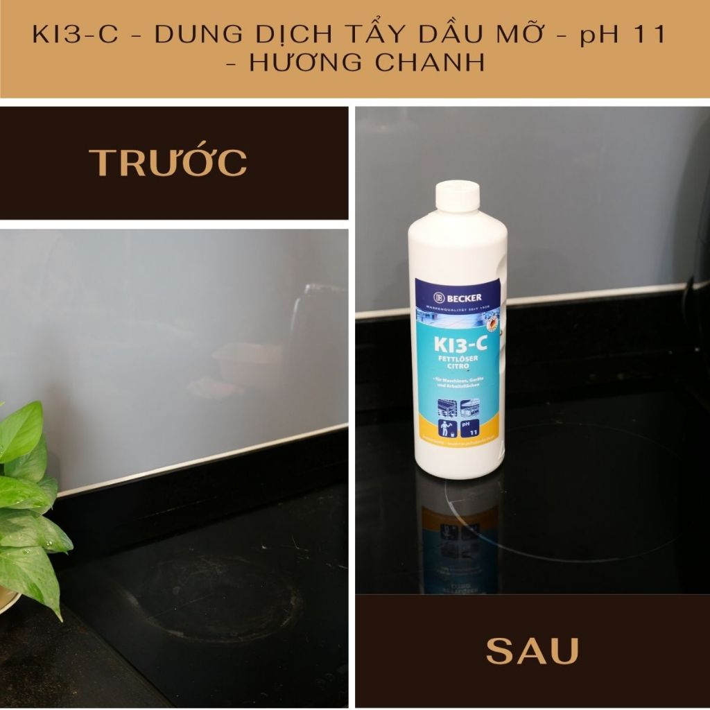 [Nhập khẩu Đức]  Nước tẩy dầu mỡ hương chanh Becker KI3-C - pH 11