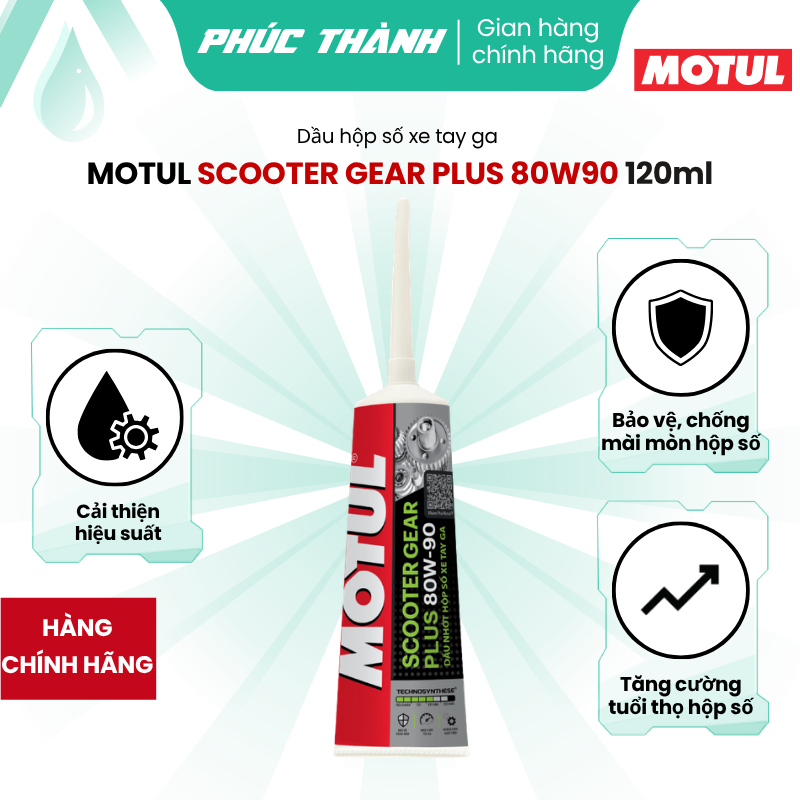 Nhớt Láp, Nhớt Hộp Số Xe Tay Ga MOTUL SCOOTER GEAR PLUS 80W90 120ml - Chính Hãng