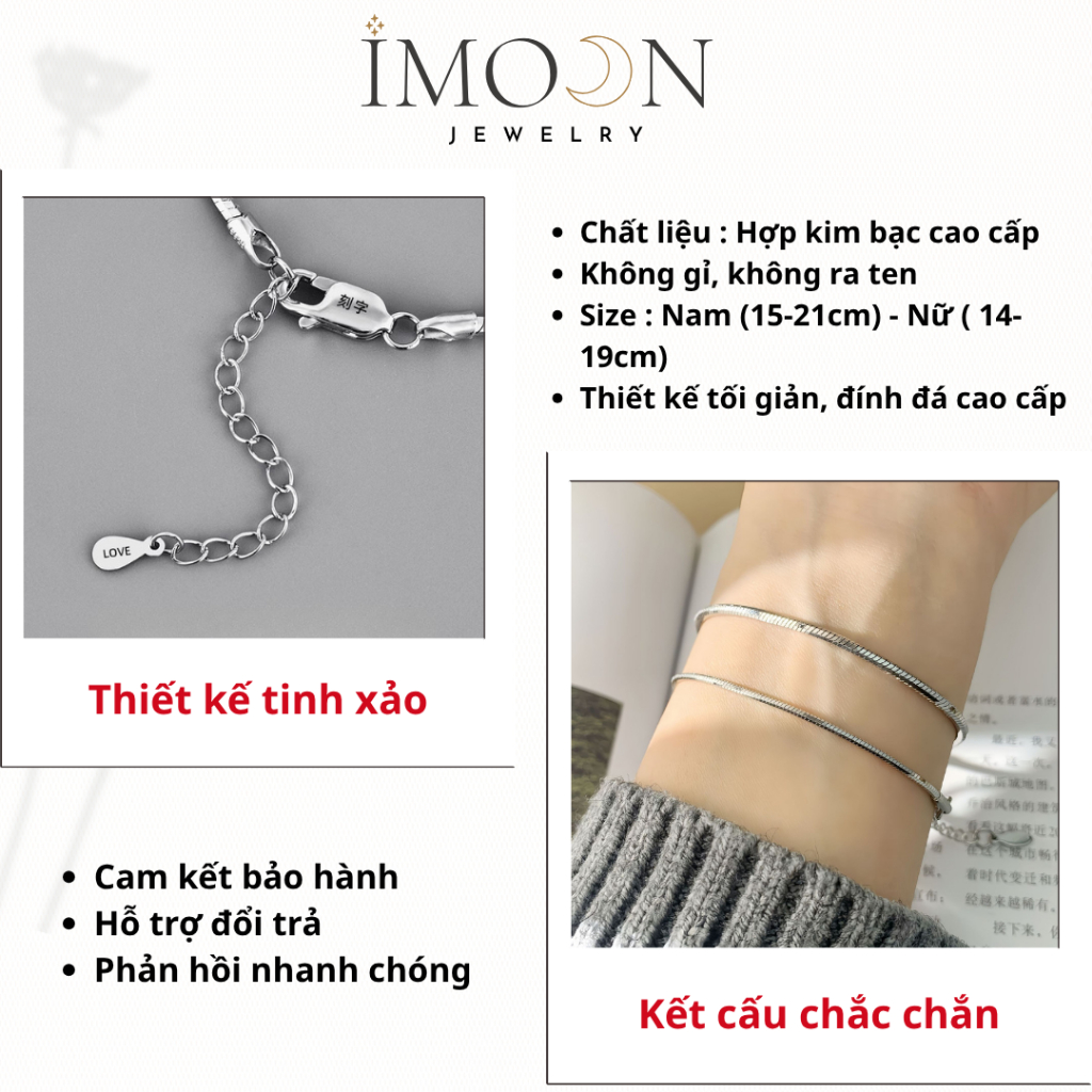 [ HỢP KIM BẠC ] Vòng Tay Đôi "Infinity Love" bạc S925 Không Gỉ Tặng Người Yêu Nam Nữ IMOON03