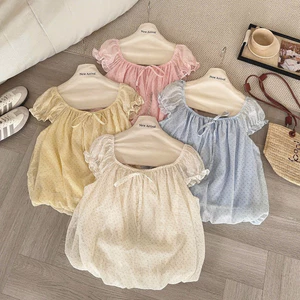 Áo babydoll chất voan tơ họa tiết hoa nhí siêu yêu 5589 A153