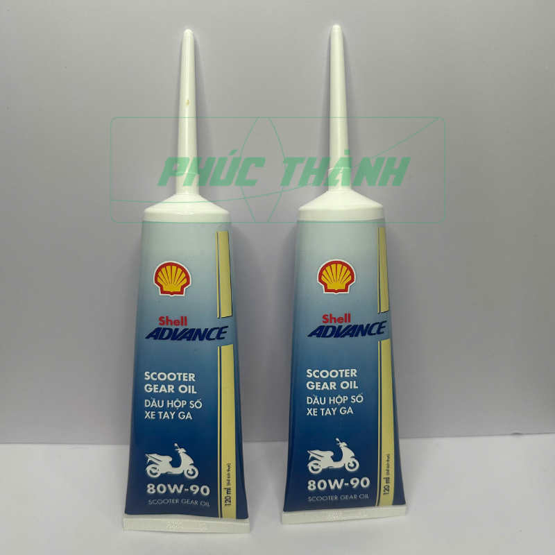 Nhớt Hộp Số (Láp) Xe Tay Ga SHELL ADVANCE SCOOTER GEAR OIL 80W90 120ml - Sản Xuất Tại Thái Lan