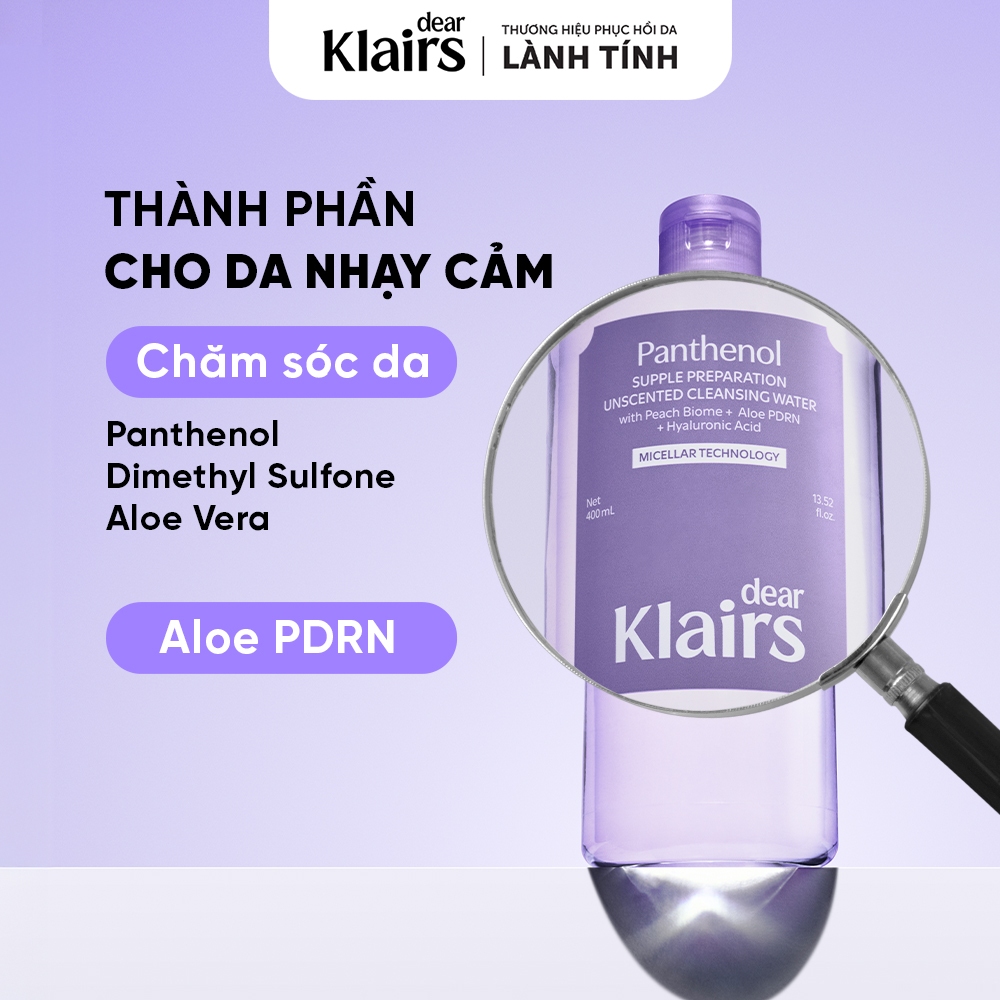 [ĐQ] Nước tẩy trang Dear Klairs Supple Preparation Unscented Cleansing Water 400ml
