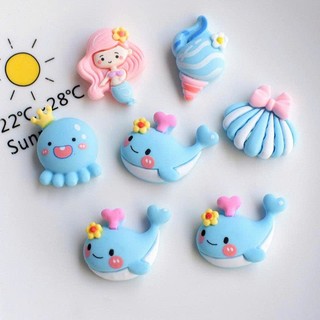 Set Charm Nàng Tiên Cá & Cá Voi Đại Dương Kawaii – Vỏ Sò Kem Xoắn Pastel Dễ Thương Phong Cách trang trí dép siêu cute
