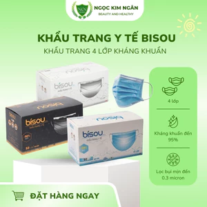 Khẩu trang y tế 4 lớp BISOU - HỘP 50 CÁI