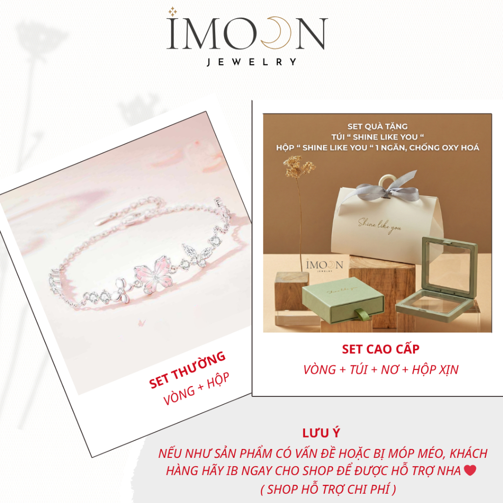 [ HỢP KIM BẠC] Lắc tay nữ hoa 4 lá phong thủy, Vòng tay nữ bạc S925 sang chảnh, quyến rũ imoon058