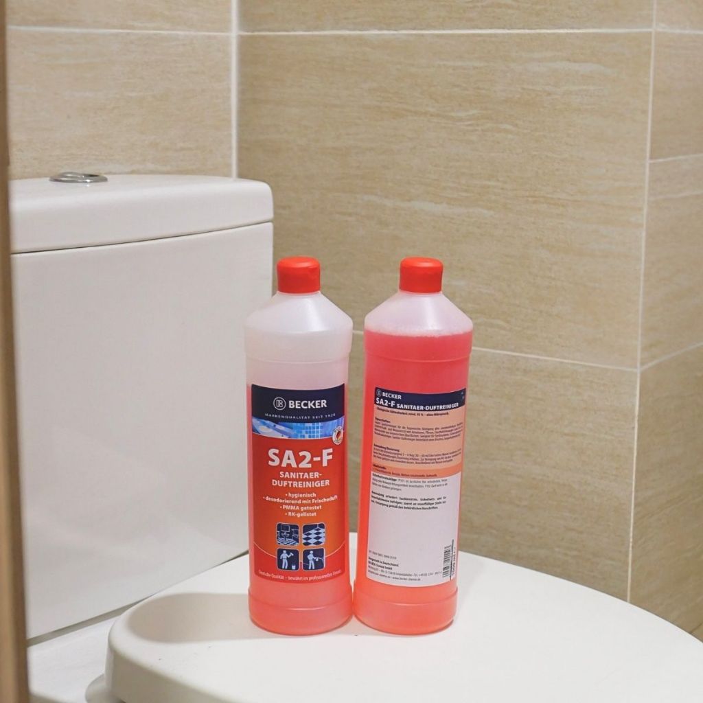 [Nhập khẩu Đức] Nước lau nhà vệ sinh & Dưỡng bóng với mùi hương tinh tế Becker SA2-F - pH 2.2 (Bóng kính, khử mùi, thơm)