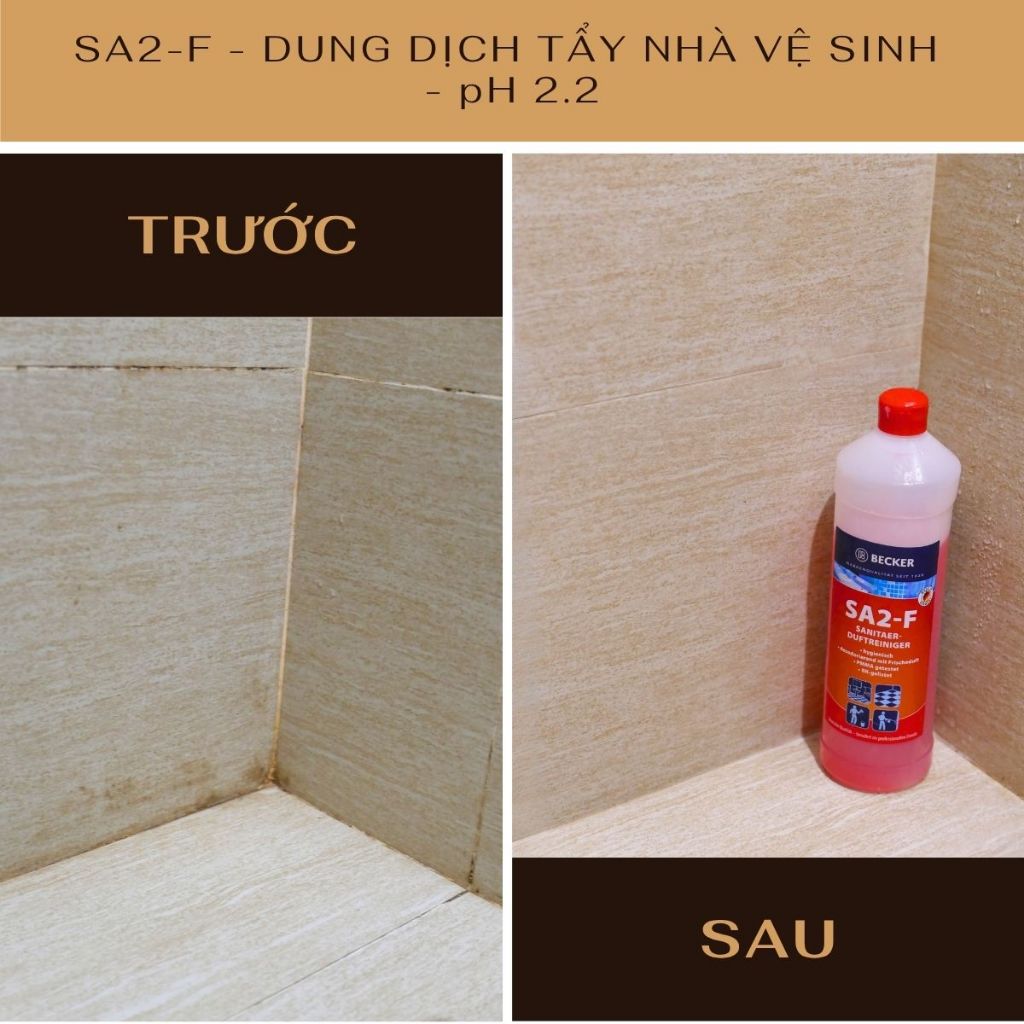 [Nhập khẩu Đức] Nước lau nhà vệ sinh & Dưỡng bóng với mùi hương tinh tế Becker SA2-F - pH 2.2 (Bóng kính, khử mùi, thơm)