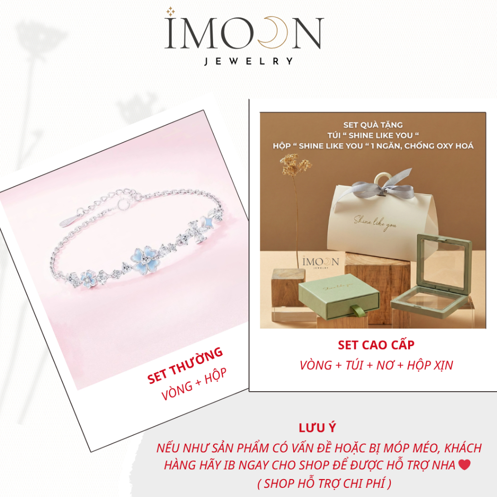 [ HỢP KIM BẠC ] Lắc tay nữ hoa đá xanh phong thủy, Vòng tay nữ bạc S925 sang chảnh, quyến rũ IMOON062