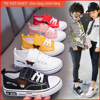Giày Vải Thể Thao Cho Bé Trai & Bé Gái đế chống trơn trượt size 26-37