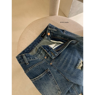 𝐏𝐡𝐢𝐞𝐧 𝐖𝐆𝐖𝐄 | (Sẵn) w9281 Quần Jean Ống Suông Loe Rách Phong Cách