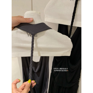 𝐏𝐡𝐢𝐞𝐧 𝐖𝐆𝐖𝐄 | (Sẵn) w9283 Đầm Thun Co Dãn Lưng Soắn Dây Cổ Yếm Ôm Xoè Rủ