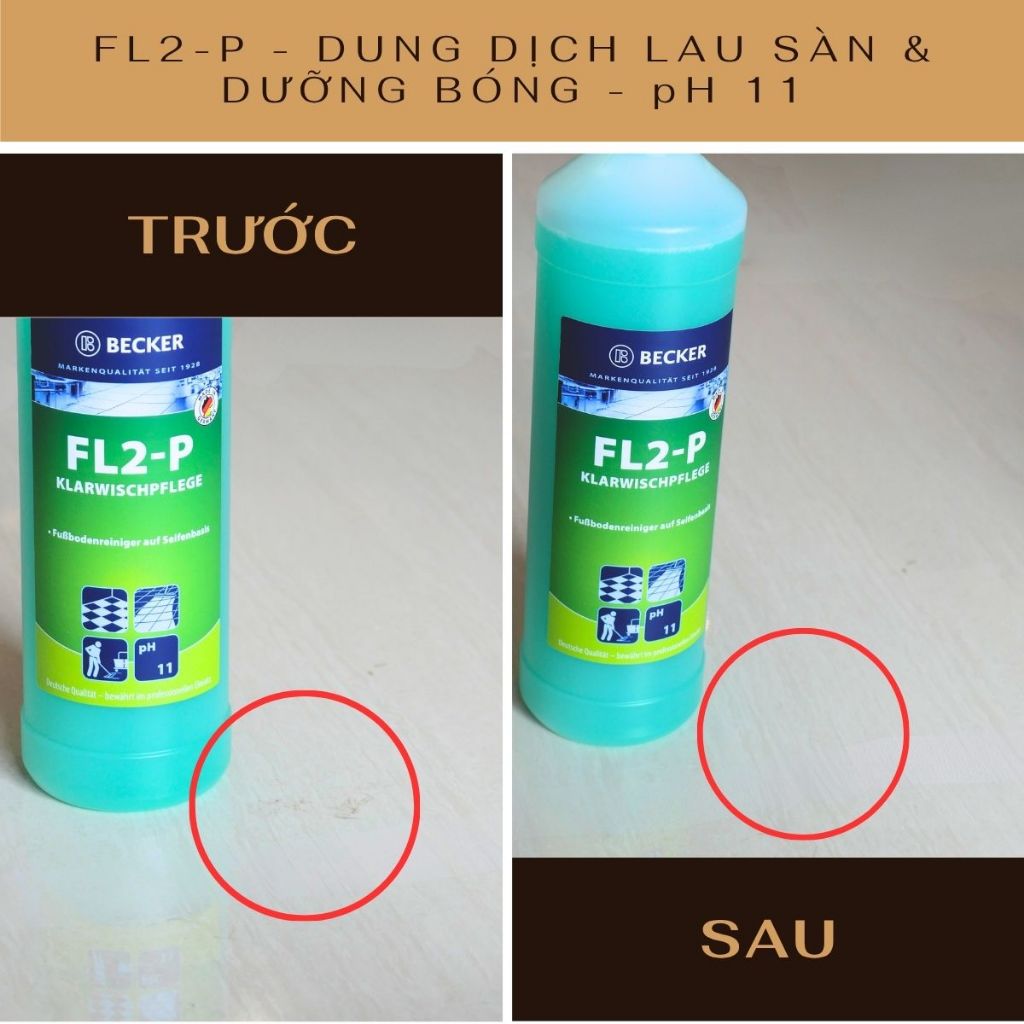 [Nhập khẩu Đức] Nước lau sàn & dưỡng bóng Becker FL2-P - pH 8.5