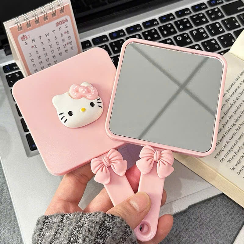 Gương lược hồng Hello Kitty, phụ kiện cho nữ, thiết kế nhỏ gọn, màu hồng tươi sáng