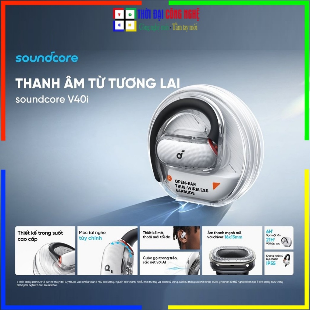 Tai nghe bluetooth Open-Ear Soundcore V40i Anker A3878 chính hãng. Bảo ...