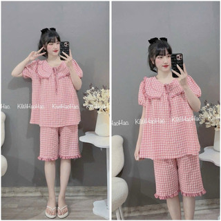Bộ bầu - bộ sau sinh - BỘ LỬNG KẺ CỔ LÁ-7  Màu, áo có khoá kéo, quần có chun chỉnh { Freeship }