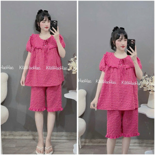 Bộ bầu - bộ sau sinh - BỘ LỬNG KẺ CỔ LÁ-7  Màu, áo có khoá kéo, quần có chun chỉnh { Freeship }