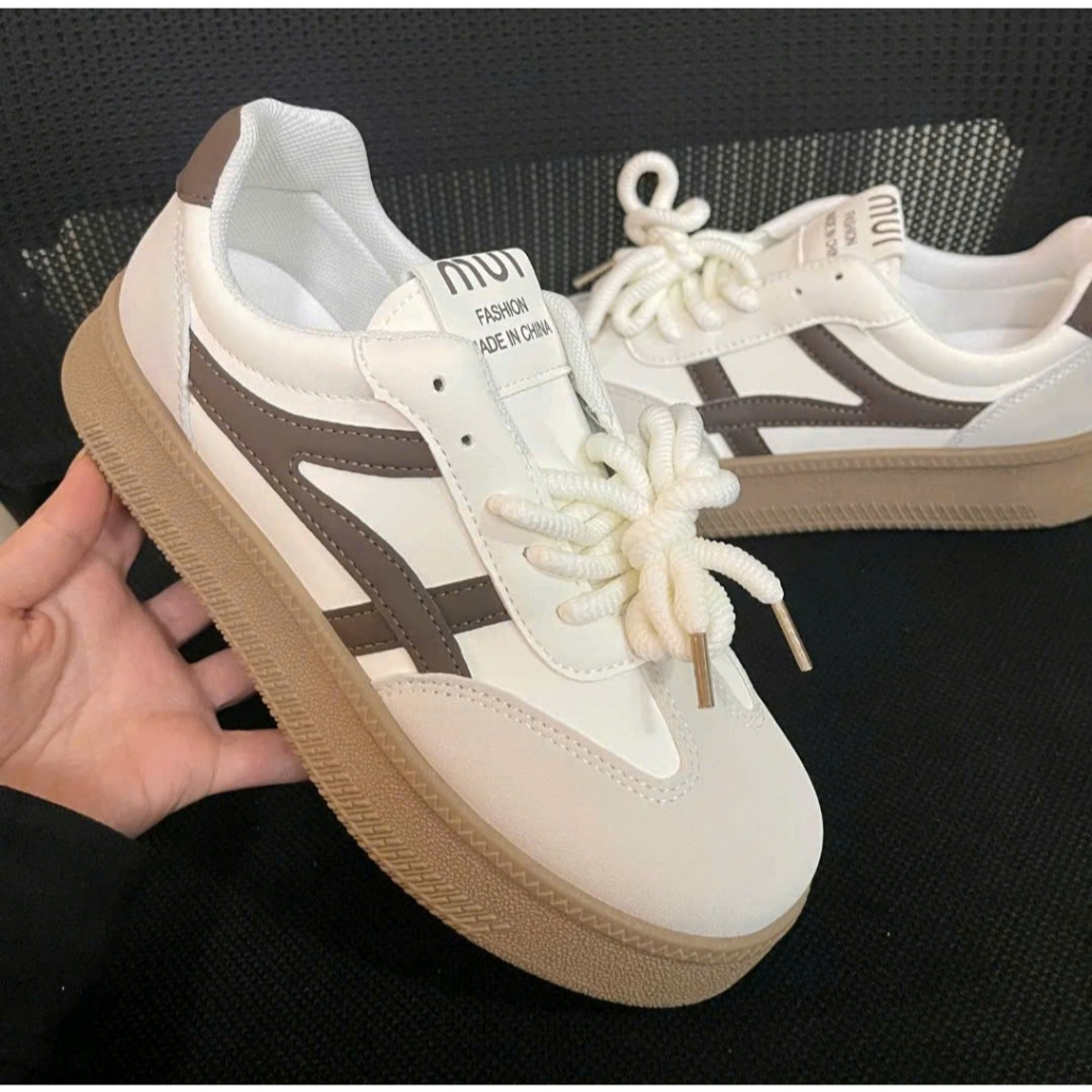 Giày Nữ Độn Đế Tăng Chiều Cao Phong Cách Hàn Quốc Sneaker Đứng Form Nữ Tính Trẻ Trung