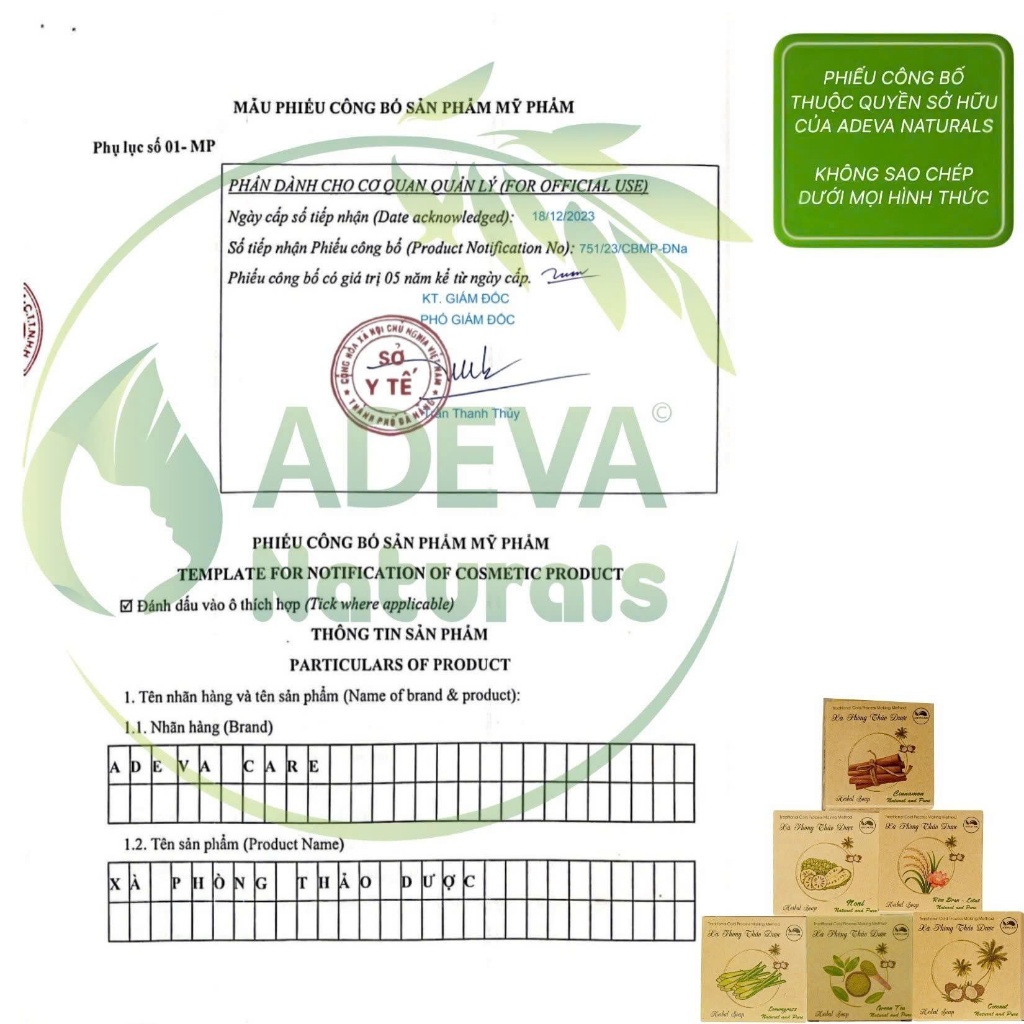 [ SET QUÀ TẶNG 6 HỘP ] Xà bông trái Nhàu ADEVA_Noni Soap