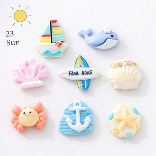 Set Charm Biển Mùa Hè Chill – Thuyền Buồm, Cá Voi, Sao Biển, Vỏ Sò Pastel Dễ Thương Phong Cách Summer