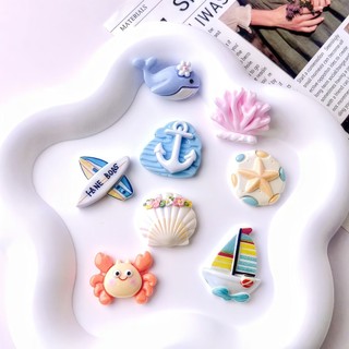 Set Charm Biển Mùa Hè Chill – Thuyền Buồm, Cá Voi, Sao Biển, Vỏ Sò Pastel Dễ Thương Phong Cách Summer