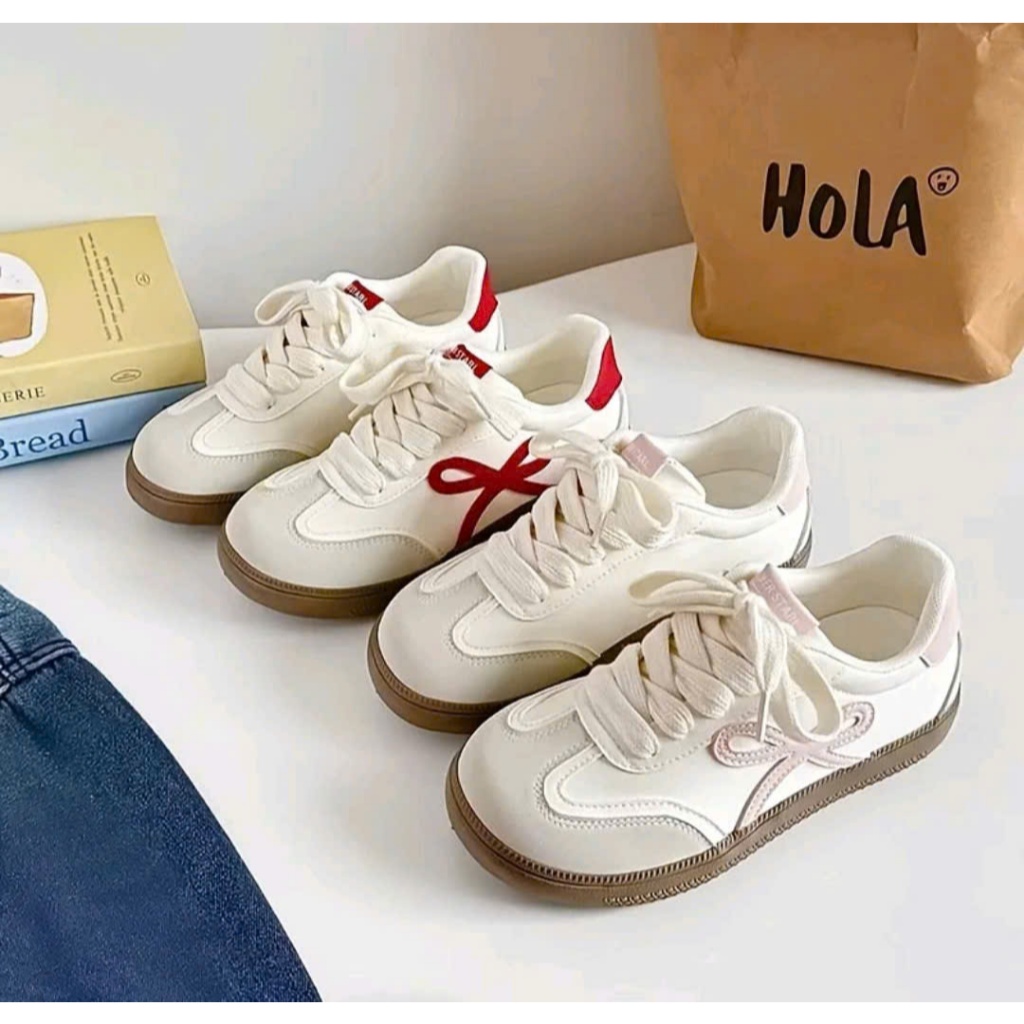 [SIÊU SALE 7.7 GIẢM 40K] Giày Nữ Thể Thao Basic Phối Nơ Nữ Tính Sneaker 3 Màu Pastel Form Chuẩn Full Box