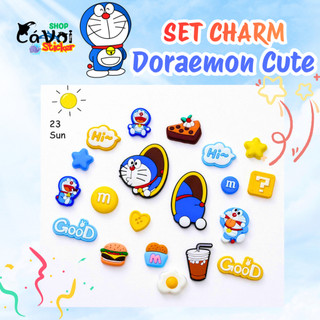 Set Charm Doraemon Cute đáng yêu Vui Nhộn – Mèo Máy Doremon, Burger, Nước Ngọt, Khoai Tây Cute Trang Trí Dép Crocs