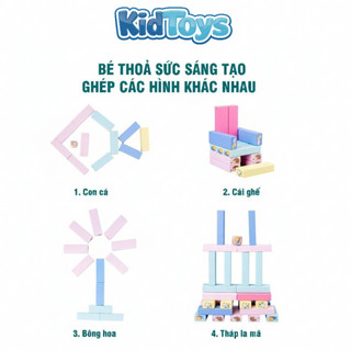Đồ chơi rút gỗ 51 thanh loại lớn KidToys – bộ xếp khối domino in số hình cho bé