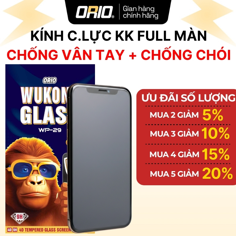 [Tặng Bộ Vệ Sinh] Kính Cường Lực iPhone ORIO Nhám Chống Vân Tay + Chống Chói chống va đập trầy xước
