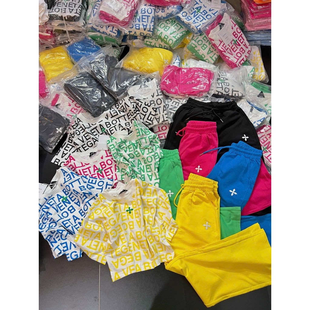 set áo thun croptop & quần thun suông