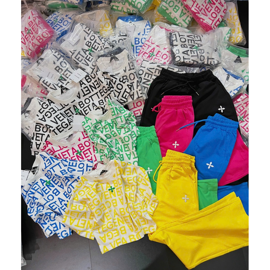 set áo thun croptop & quần thun suông