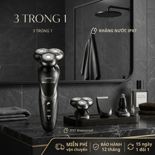 máy cạo râu ,máy cạo râu mini đa năng cạo râu sát, êm, mua 1 được 3 - kháng nước IPX7