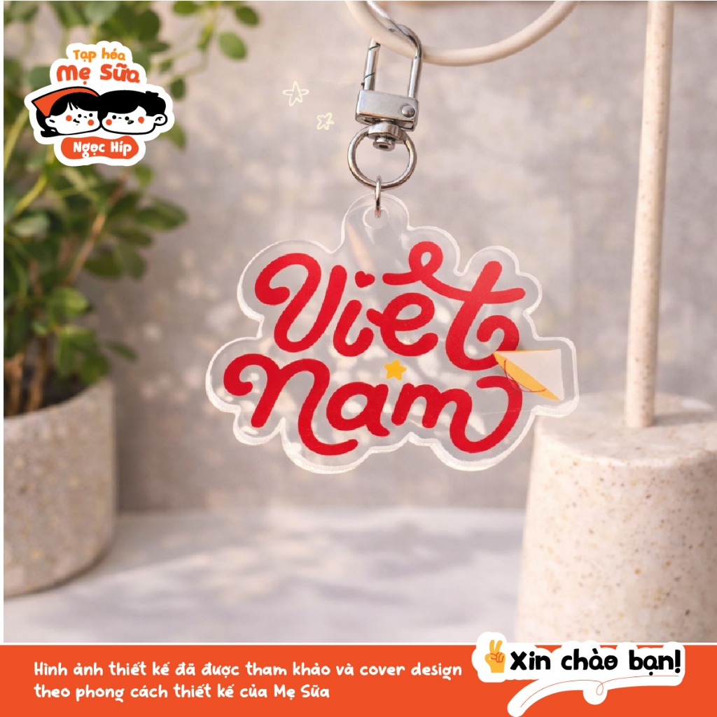 [New Arrival] Móc khóa Mica Việt Nam – Tone đỏ cực cháy từ Tạp hóa Mẹ Sữa 🇻🇳