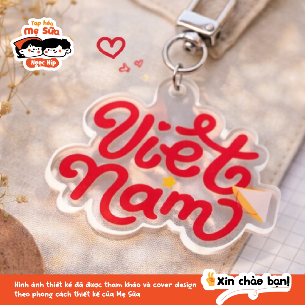 [New Arrival] Móc khóa Mica Việt Nam – Tone đỏ cực cháy từ Tạp hóa Mẹ Sữa 🇻🇳