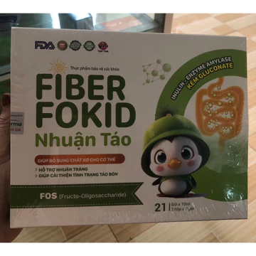 Fiber Fokid Nhuận táo (hộp 21 gói) hỗ trợ nhuận tràng, giúp cải thiện tình trạng táo bón