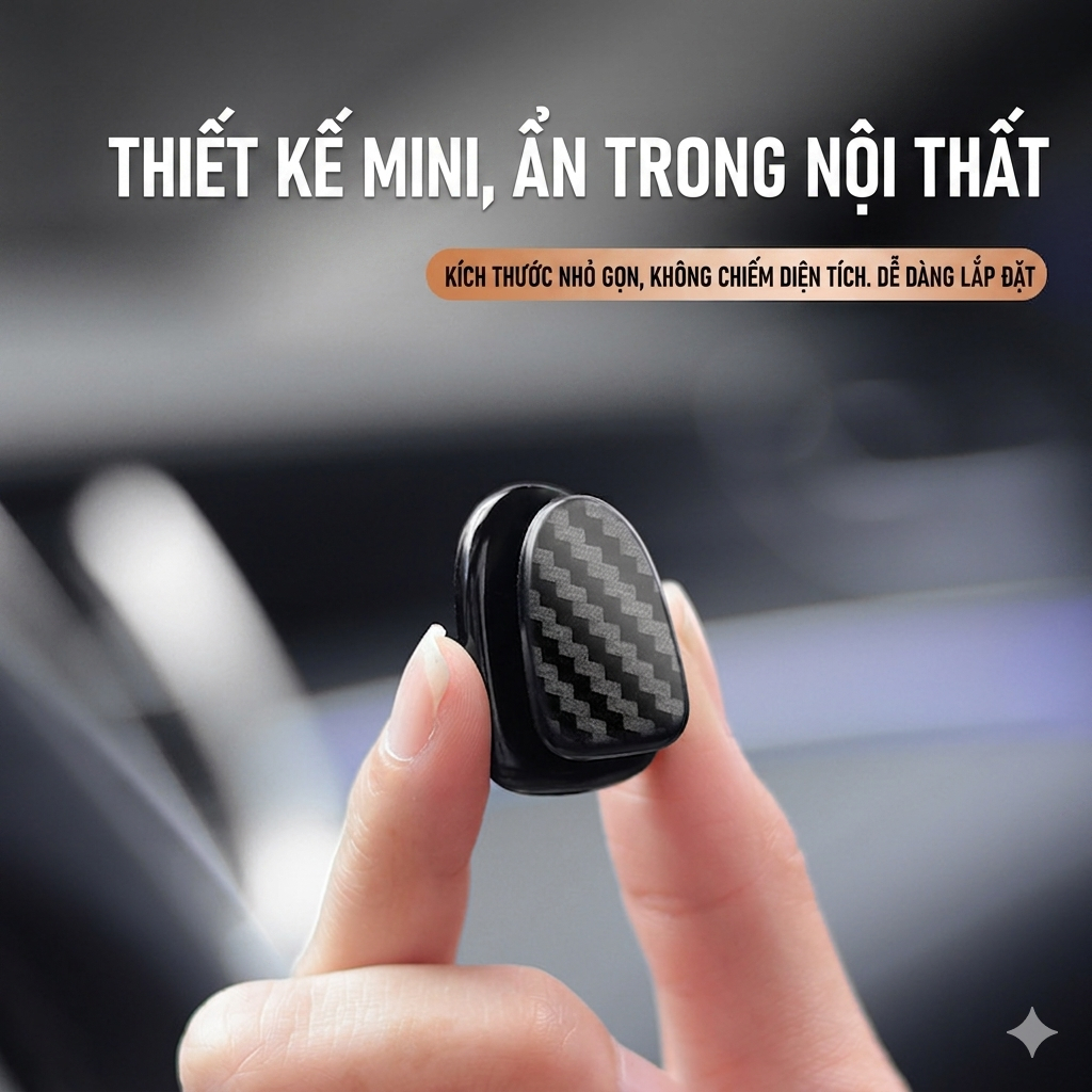 Combo 4 Chiếc Móc Treo Nội Thất Ô Tô Sợi Carbon Cao Cấp – Móc Treo Taplo Phụ, Keo Dán Không Dấu, Chịu Lực Tốt CobakAuto
